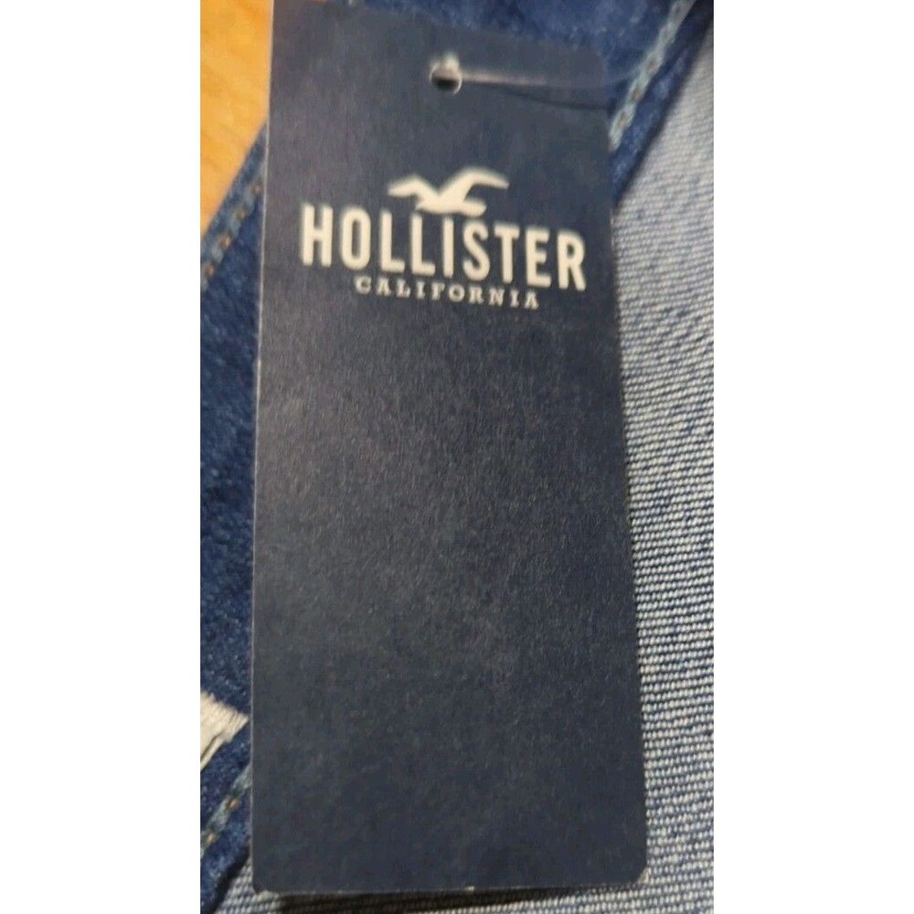 New Hollister Women's Size 26" Curvy High Rise Denim Shorts Patchwork 3" Inseam - Picture 5 of 6